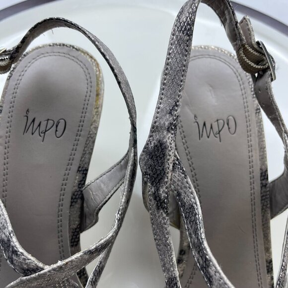 Impo Women's Metallic Python Wedge Sandal Size 9 - Picture 5 of 11